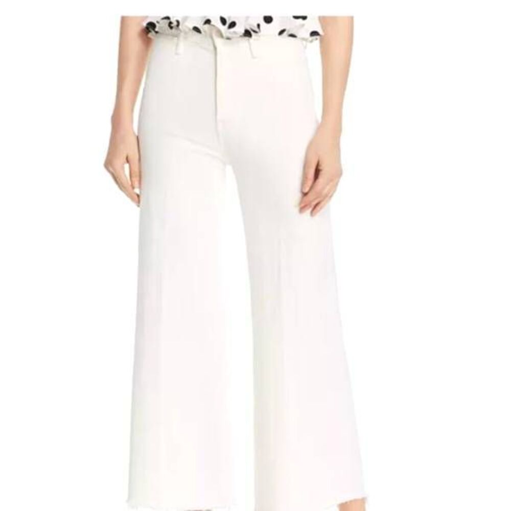 MOTHER White Wide-Leg Flare Jeans